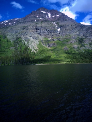Rising Wolf Mountain across the lake